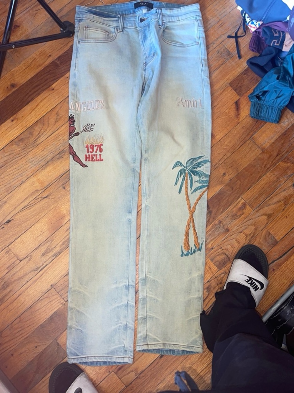 AMIRI Light Blue Washed Denim Jeans